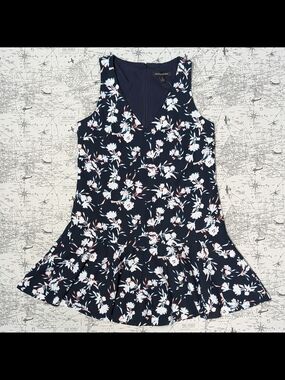 NWT Banana Republic Floral V-Neck Fit & Flare Mini Dress Size 0 Petite